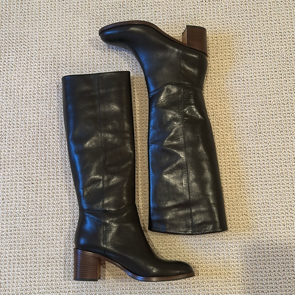 Kate Spade Brown Leather Knee-High Boots- Size 7.5